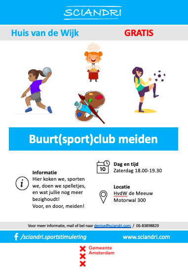 thee Huiskamer tafel Buurt(sport)club meiden 12-18 jaar – Sterrenmakers